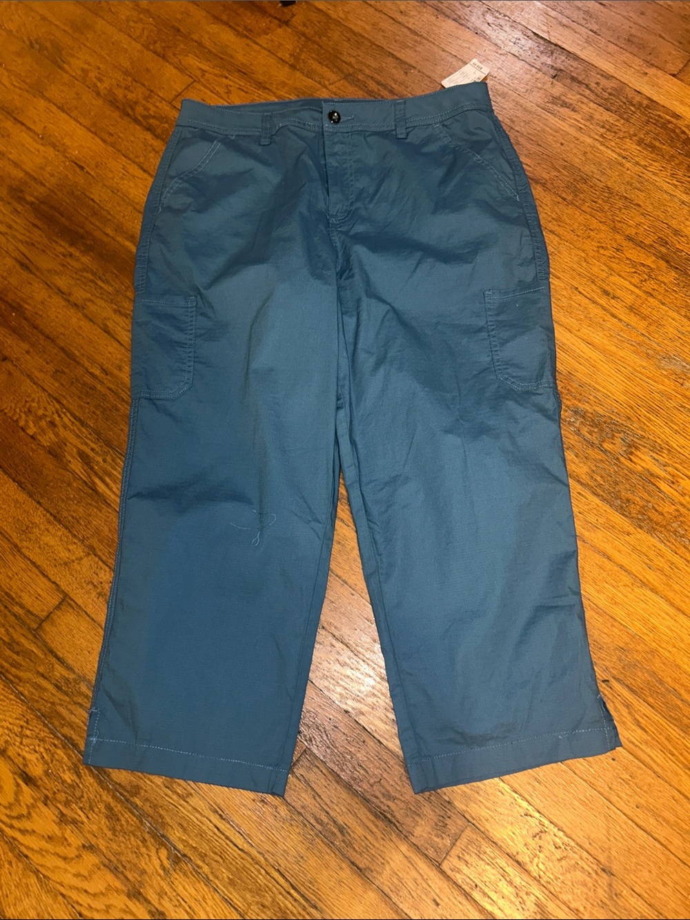 Christopher & Banks Blue Cargo Capri Shorts